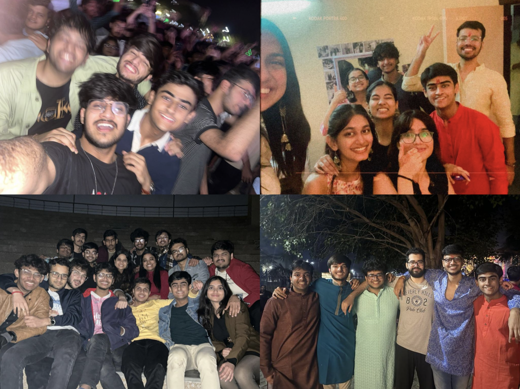 Clockwise from top left: Techkriti ‘24, Rakshabandhan in H6, Diwali and FAC team at the end-tenure party