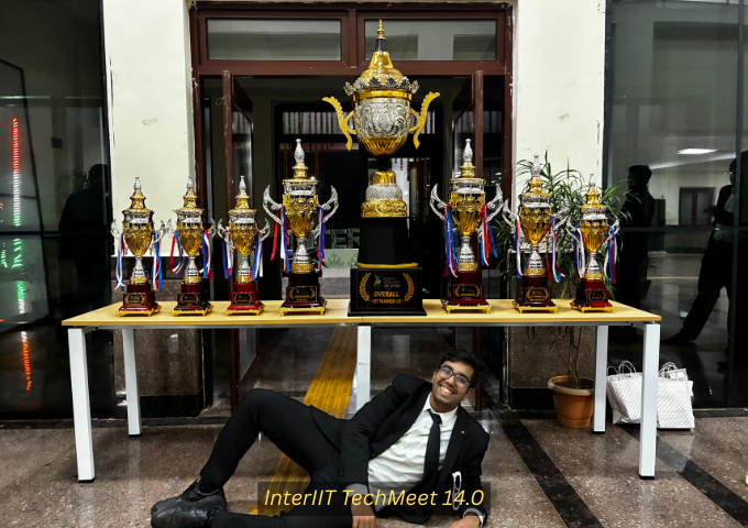 laying with trophy
